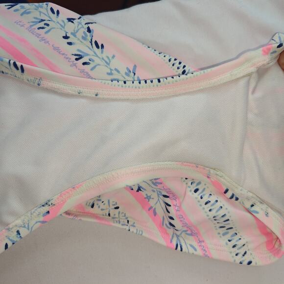 Lilly Pulitzer carmen One piece ruffle swimsuit Sz 14 resort white sea stripes - Picture 14 of 14